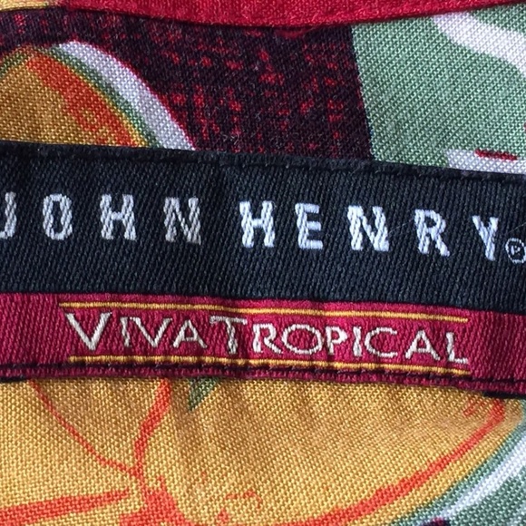 John Henry Hawaiian Camp Rayon Multi-Color XXL 3XL - Picture 6 of 7